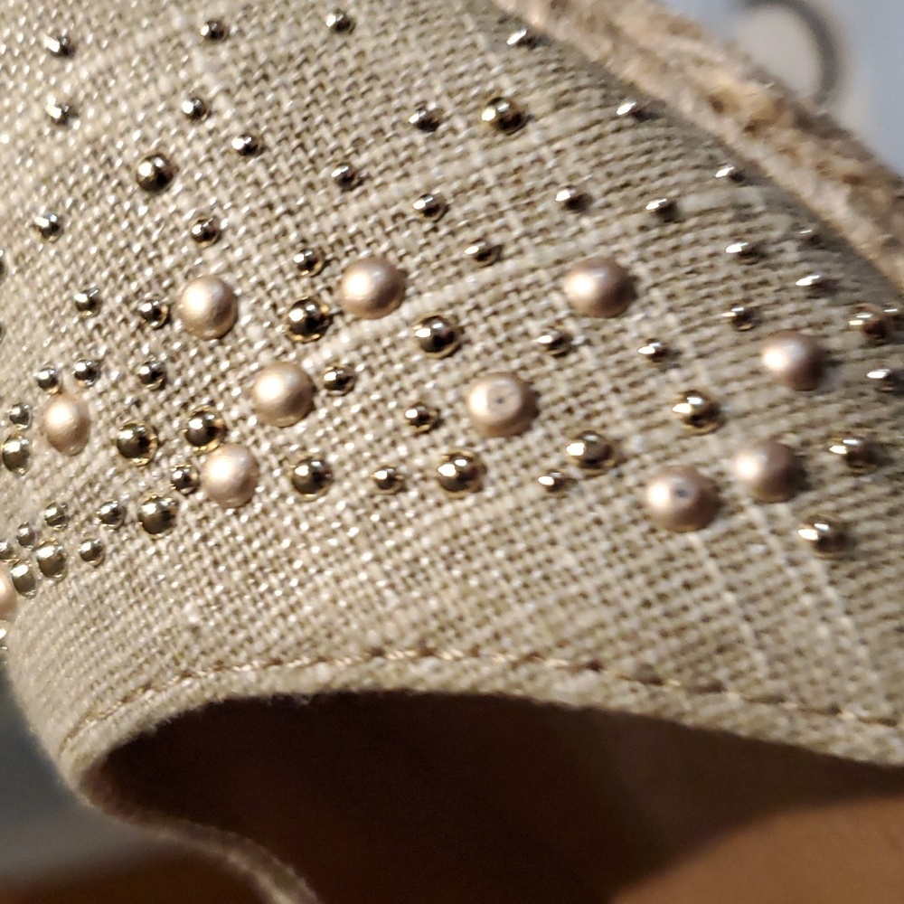 Gold hemp and burlap wedges - Picture 4 of 7